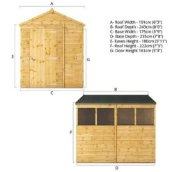 Waltons 8' X 6' Outdoor Tongue & Groove Repositionable Garden Shiplap Storage Shed 26 Waltons 8' X 6' Outdoor Tongue & Groove Repositionable Garden Shiplap Storage Shed -EcoFlora Sales Shop SI 001 003 0163 Spec20Drawing
