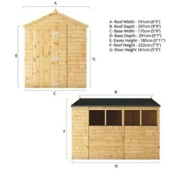 Waltons 10' X 6' Outdoor Tongue & Groove Repositionable Garden Shiplap Storage Shed 24 Waltons 10' X 6' Outdoor Tongue & Groove Repositionable Garden Shiplap Storage Shed -EcoFlora Sales Shop SI 001 003 0165 10x620Apex20Spec Drawing