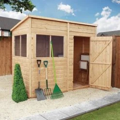 Waltons 8 X 4 Premium Shiplap Tongue And Groove Pent Roof Garden Storage Shed