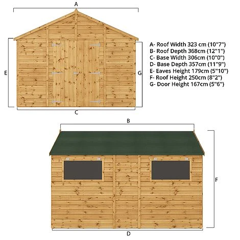 Waltons 12' X 10' Premium Shiplap Apex Workshop 12 Waltons 12' X 10' Premium Shiplap Apex Workshop - Image 10
