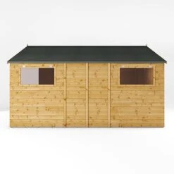 Waltons 14' X 10' Premium Shiplap Apex Roof Garden Workshop Shed -EcoFlora Sales Shop SI 001 004 0097 14x10 Premium Shiplap Apex Workshop Left