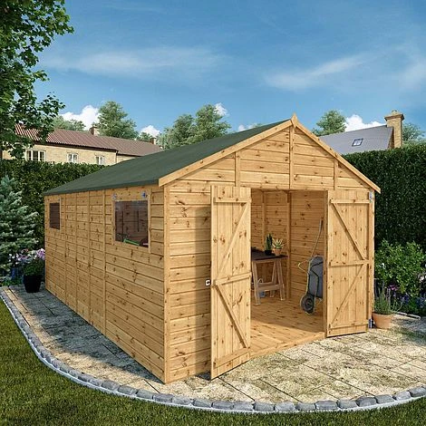 Waltons 16' X 10' Outdoor Premium Shiplap Tongue & Groove Apex Roof Garden Storage Workshop Shed 4 Waltons 16' X 10' Outdoor Premium Shiplap Tongue & Groove Apex Roof Garden Storage Workshop Shed - Image 2