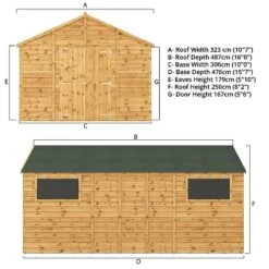 Waltons 16' X 10' Outdoor Premium Shiplap Tongue & Groove Apex Roof Garden Storage Workshop Shed 20 Waltons 16' X 10' Outdoor Premium Shiplap Tongue & Groove Apex Roof Garden Storage Workshop Shed -EcoFlora Sales Shop SI 001 004 0099 Apex Variant Spec Render