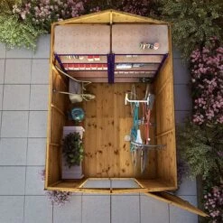 Waltons 8' X 6' Outdoor Shiplap Tongue & Groove Apex Roof Garden Security Storage Shed -EcoFlora Sales Shop SI 001 004 0117 8x6 Security Shed W3 Aerial