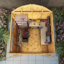 Waltons 8 X 8 Premium Outdoor Shiplap T&G Dutch Barn Garden Storage Workshop Shed -EcoFlora Sales Shop SI 001 004 0121 8x8 DT Premium Shiplap Dutch Barn DD W3 Aerial