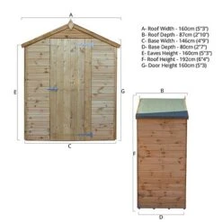 Waltons 3' X 5' Outdoor Windowless Shiplap Tongue & Groove Apex Roof Garden Storage Shed 13 Waltons 3' X 5' Outdoor Windowless Shiplap Tongue & Groove Apex Roof Garden Storage Shed -EcoFlora Sales Shop SI 001 004 0122 Spec Drawing