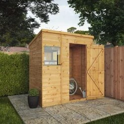 Waltons 6' X 4' Outdoor Tongue & Groove Pent Roof Modular Repositionable Shiplap Garden Storage Shed -EcoFlora Sales Shop SI 001 004 0124 6x4 Shiplap Pent W5 MainDO