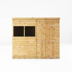 Waltons 8' X 6' Outdoor Tongue & Groove Pent Roof Modular Repositionable Shiplap Garden Storage Shed -EcoFlora Sales Shop SI 001 004 0125 8x6 Shiplap Pent Front