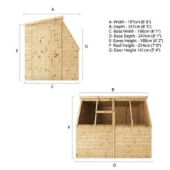 Waltons 8 X 6 Shiplap Single Door Potting Shed Wooden Greenhouse 24 Waltons 8 X 6 Shiplap Single Door Potting Shed Wooden Greenhouse -EcoFlora Sales Shop SI 001 004 0126 Spec Drawing