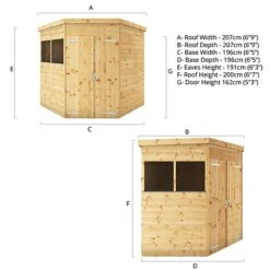 Waltons 7' X 7' Outdoor Shiplap Tongue & Groove Flat Roof Garden Corner Storage Shed 20 Waltons 7' X 7' Outdoor Shiplap Tongue & Groove Flat Roof Garden Corner Storage Shed -EcoFlora Sales Shop SI 001 004 0127 7x7 Shiplap Corner Shed Spec Drawing 01