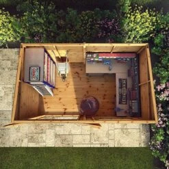 Waltons 10 X 6 Premium Shiplap Tongue And Groove Pent Roof Garden Storage Shed -EcoFlora Sales Shop SI 001 004 0128 10x6 Premium Shiplap Pent MG2D Aerial3