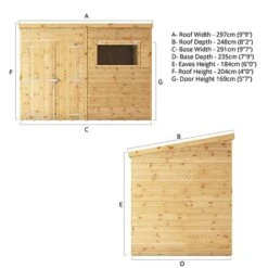 Waltons 10 X 6 Premium Shiplap Tongue And Groove Pent Roof Garden Storage Shed -EcoFlora Sales Shop SI 001 004 0128 Spec Drawing 01
