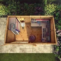 Waltons 10' X 8' Premium Shiplap Pent Roof Garden Shed -EcoFlora Sales Shop SI 001 004 0131 10x8 Premium Shiplap Pent MG2D Aerial