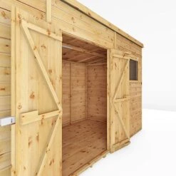 Waltons 12' X 8' Premium Shiplap Pent Roof Garden Shed -EcoFlora Sales Shop SI 001 004 0132 12x8 Premium Shiplap Pent Detail001