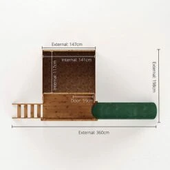 Waltons 5' X 5' Children's Tulip Playhouse With Tower & Slide -EcoFlora Sales Shop SI 002 001 0007 Tulip Playhouse Tower Slide Floor Plan