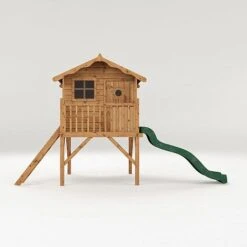 Waltons 5' X 5' Children's Tulip Playhouse With Tower & Slide -EcoFlora Sales Shop SI 002 001 0007 Tulip Playhouse Tower Slide Front Studio