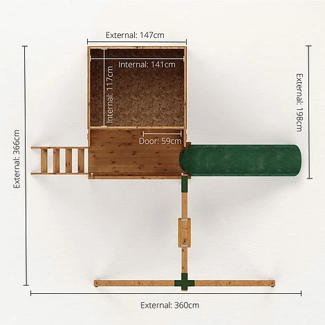 Waltons 5' X 5' Children's Tulip Playhouse With Tower & Activity Set 10 Waltons 5' X 5' Children's Tulip Playhouse With Tower & Activity Set - Image 8