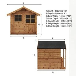 5 X 5 Waltons Honeypot Poppy Apex Wooden Playhouse 10 5 X 5 Waltons Honeypot Poppy Apex Wooden Playhouse -EcoFlora Sales Shop SI 002 001 0022 Poppy Playhouse Spec