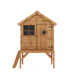 Waltons 4 X 4 Wooden Snug Garden Shed Playhouse With Tower -EcoFlora Sales Shop SI 002 001 0043 Snug Playhouse with Tower Front Studio PNG