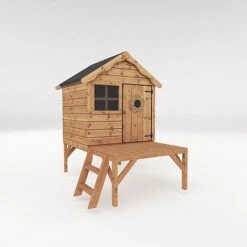 Waltons 4 X 4 Wooden Snug Garden Shed Playhouse With Tower -EcoFlora Sales Shop SI 002 001 0043 Snug Playhouse with Tower Perspective Studio