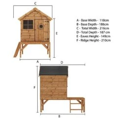 Waltons 4 X 4 Wooden Snug Garden Shed Playhouse With Tower -EcoFlora Sales Shop SI 002 001 0043 Snug Playhouse with Tower Spec Drawing 300dpi