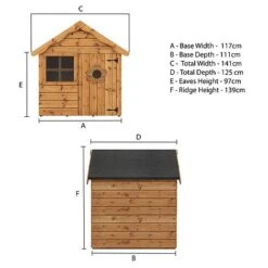 Waltons 4 X 4 Snug Apex Garden Wooden Playhouse -EcoFlora Sales Shop SI 002 002 0001 Snug Spec
