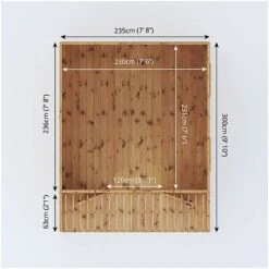 Waltons 10' X 8' Apex Summerhouse With Veranda -EcoFlora Sales Shop SI 003 001 0006 10x8 Wessex Summerhouse Floor Plan 300dpi 01