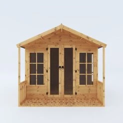 Waltons 10' X 8' Apex Summerhouse With Veranda -EcoFlora Sales Shop SI 003 001 0006 10x8 Wessex Summerhouse Front