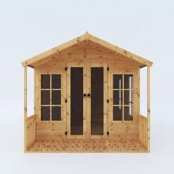 Waltons 12' X 8' Apex Summerhouse With Veranda -EcoFlora Sales Shop SI 003 001 0007 12x8 Wessex Summerhouse Front