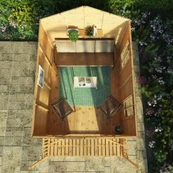 Waltons 12' X 8' Apex Summerhouse With Veranda -EcoFlora Sales Shop SI 003 001 0007 12x8 Wessex Summerhouse MG2D Aerial