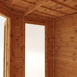 Waltons 7 X 7 Wooden Outdoor Shiplap Tongue And Groove Premier Corner Garden Summerhouse -EcoFlora Sales Shop SI 003 001 00137 7x7 Premium Corner Summerhouse Studio Detail003