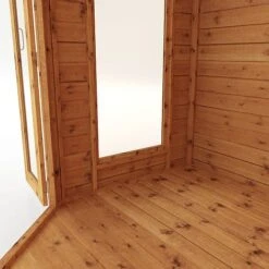 Waltons 7 X 7 Wooden Outdoor Shiplap Tongue And Groove Premier Corner Garden Summerhouse -EcoFlora Sales Shop SI 003 001 00137 7x7 Premium Corner Summerhouse Studio Detail004