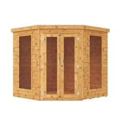 Waltons 7 X 7 Wooden Outdoor Shiplap Tongue And Groove Premier Corner Garden Summerhouse -EcoFlora Sales Shop SI 003 001 00137 7x7 Premium Corner Summerhouse Studio Front 2