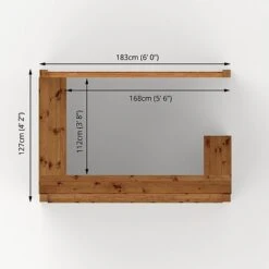 Waltons 6' X 4' Pressure Treated Garden Bar -EcoFlora Sales Shop SI 003 001 0077 Floor Plan 300dpi