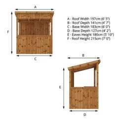 Waltons 6' X 4' Pressure Treated Garden Bar -EcoFlora Sales Shop SI 003 001 0077 Spec Drawing 72dpi