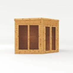 Waltons 13' X 9' Corner Summerhouse With Side Shed -EcoFlora Sales Shop SI 003 001 0079 13x9 Corner Summerhouse with Side Shed Studio Left