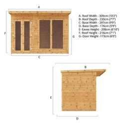Waltons 10' X 6' Pent Summerhouse -EcoFlora Sales Shop SI 003 001 0081 Spec Drawing