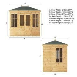 Waltons 8' X 6' Hip Roof Summerhouse -EcoFlora Sales Shop SI 003 001 0082 8x6 Clover Summerhouse Spec 20Drawing