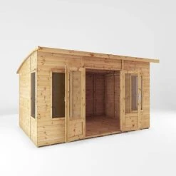 Waltons 12 X 8 Premium Shiplap Tongue And Groove Helios Curved Roof Wooden Garden Summerhouse -EcoFlora Sales Shop SI 003 001 0089 12x8 Helios Summerhouse MainDO