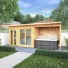 Waltons 18 X 6 Maine Pent Wooden Garden Summerhouse With Patio Area Shiplap Tongue And Groove -EcoFlora Sales Shop SI 003 001 0091 Summerhouse DT Shiplap Pent 18x6 Patio Area M1 MainDC