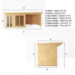 Waltons 18 X 6 Maine Pent Wooden Garden Summerhouse With Patio Area Shiplap Tongue And Groove 24 Waltons 18 X 6 Maine Pent Wooden Garden Summerhouse With Patio Area Shiplap Tongue And Groove -EcoFlora Sales Shop SI 003 001 0091 Summerhouse DT Shiplap Pent 18x6 Patio Area Specs