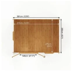 4m X 3m Home Office Elite - 28mm Double Glazed -EcoFlora Sales Shop SI 006 002 0051 Floor Plan