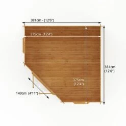 4m X 4m Corner Cabin - 28mm Double Glazed 19 4m X 4m Corner Cabin - 28mm Double Glazed -EcoFlora Sales Shop SI 006 002 0057 Floor20Plan