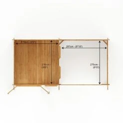 Waltons 6m X 3m Studio Pent With Outdoor Area - 28mm - Double Glazed -EcoFlora Sales Shop SI 006 002 0061 Floor Plan