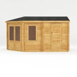 5m X 3m Corner Lodge Plus - 28mm Double Glazed (Side Shed) -EcoFlora Sales Shop SI 006 004 0082 5mx3m Corner Lodge Plus 44mm Double Glazed Studio LH Front