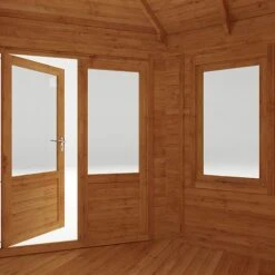 5m X 3m Corner Lodge Plus - 28mm Double Glazed (Side Shed) -EcoFlora Sales Shop SI 006 004 0082 5mx3m Corner Lodge Plus 44mm Double Glazed Studio RH Detail003