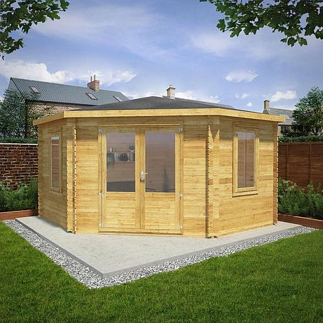 4m X 4m Corner Cabin - 28mm Double Glazed 3 4m X 4m Corner Cabin - 28mm Double Glazed