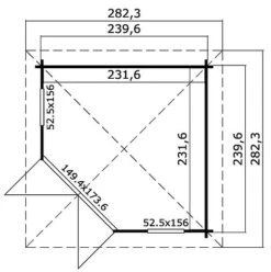Scottie Corner Corner Summerhouse 2.4m X 2.4m -EcoFlora Sales Shop Scottie20plan