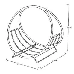 Idooka Wood Basket Log Store Firewood Rack -EcoFlora Sales Shop Silhouette5