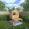 Waltons 4 X 4 Wooden Snug Garden Shed Playhouse With Tower -EcoFlora Sales Shop Snug20Tower20Unpainted20Garden20Scene20006